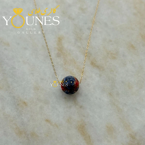 گردنبند طلا سنگی ساکورا گل آبی